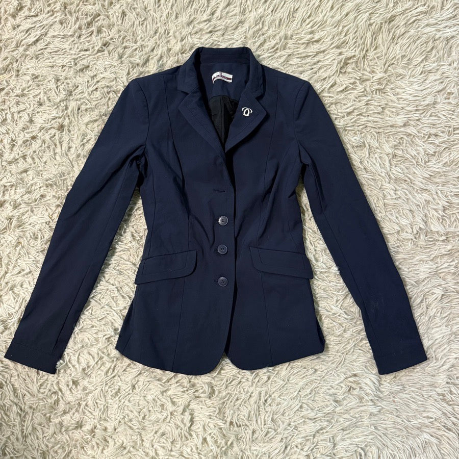 Other Women’s Size IT38 Navy Carma Horseback Riding Show Coat. Missing top button.