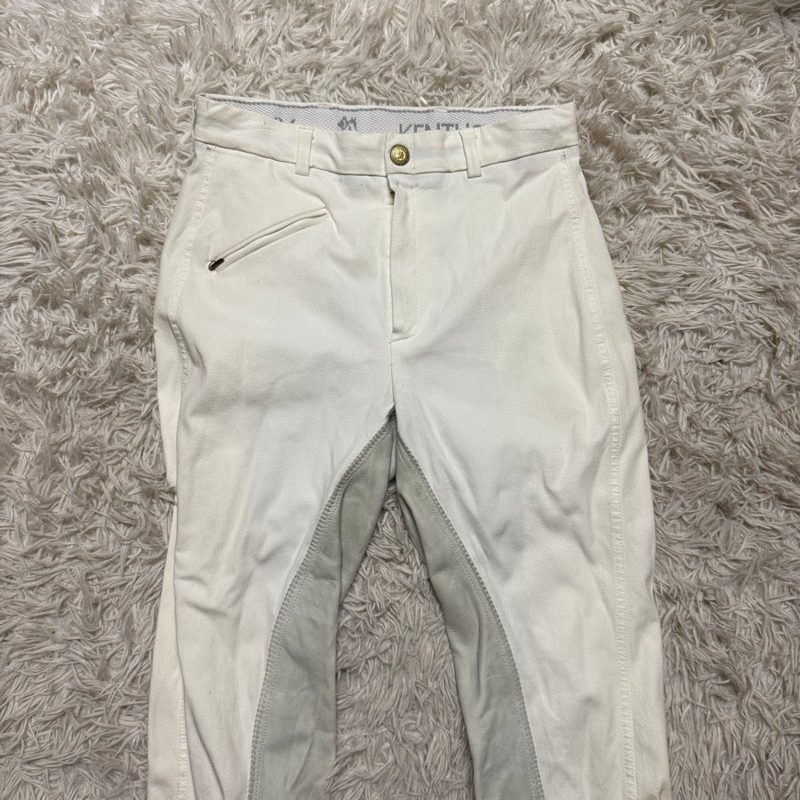 Women’s Size 24 White Kentucky Full Seat Horseback Riding Breeches