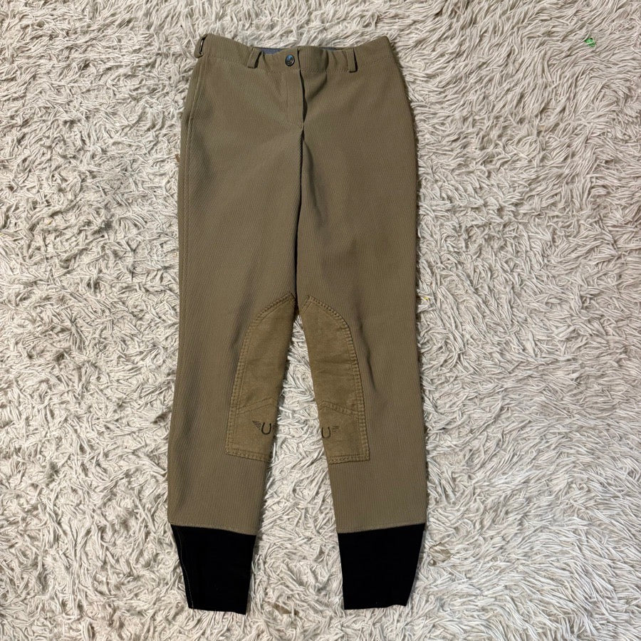 Women’s Size 26 Brown TuffRider Knee Patch Horseback Riding Breeches. Good Cond.