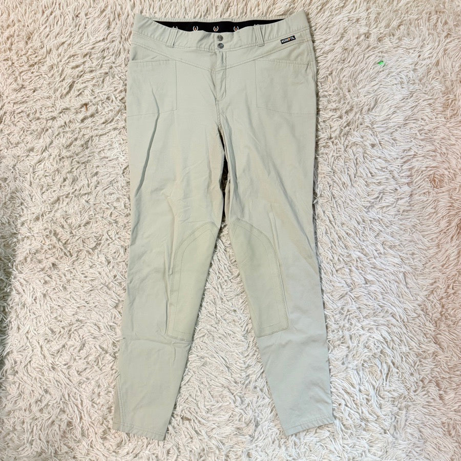 Women’s Size 1X Tan Kerrits Knee Patch Horseback Riding Breeches