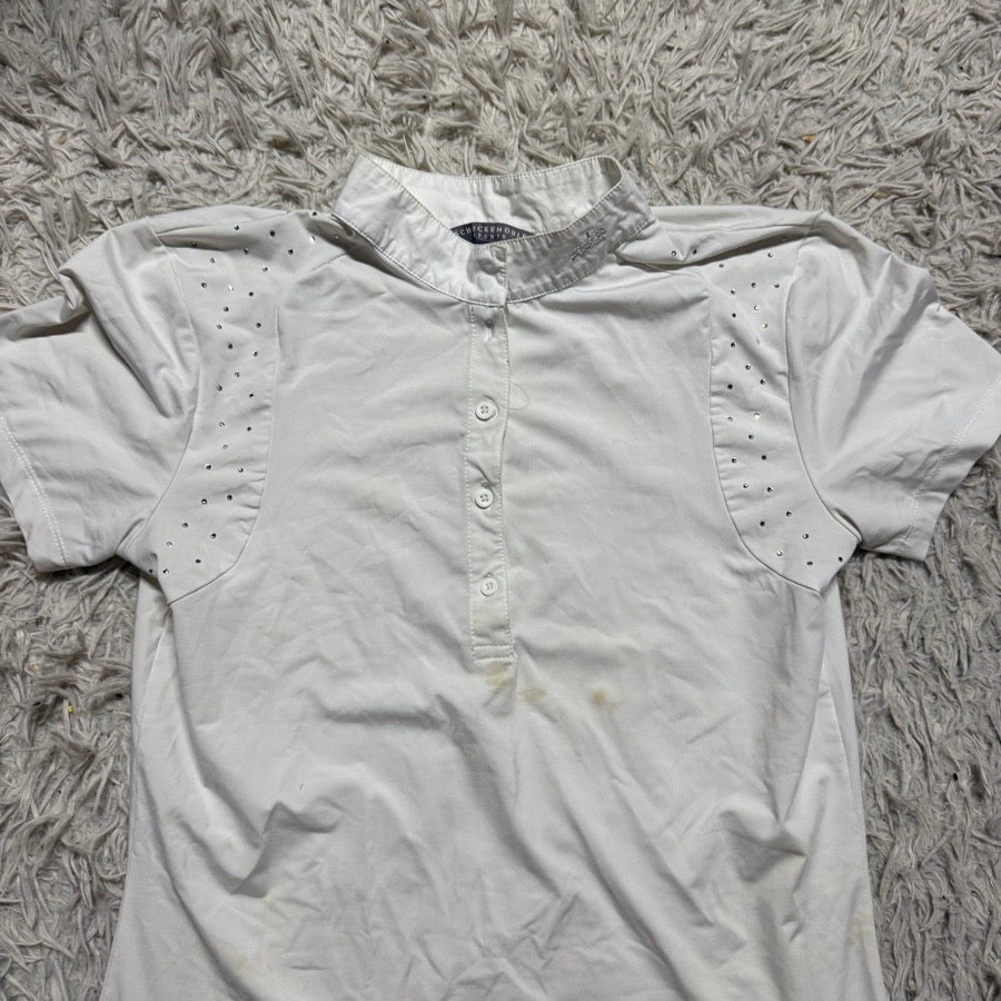 SCHOCKEMOHLE Women’s Medium White Schockemohle Short Sleeve Horseback Riding Show Shirt (2)
