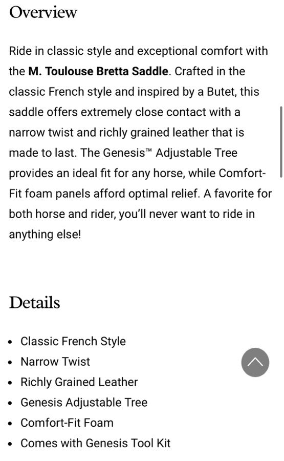 M.TOULOUSE M Toulouse Bretta Pro Genesis 16.5” Saddle (8)