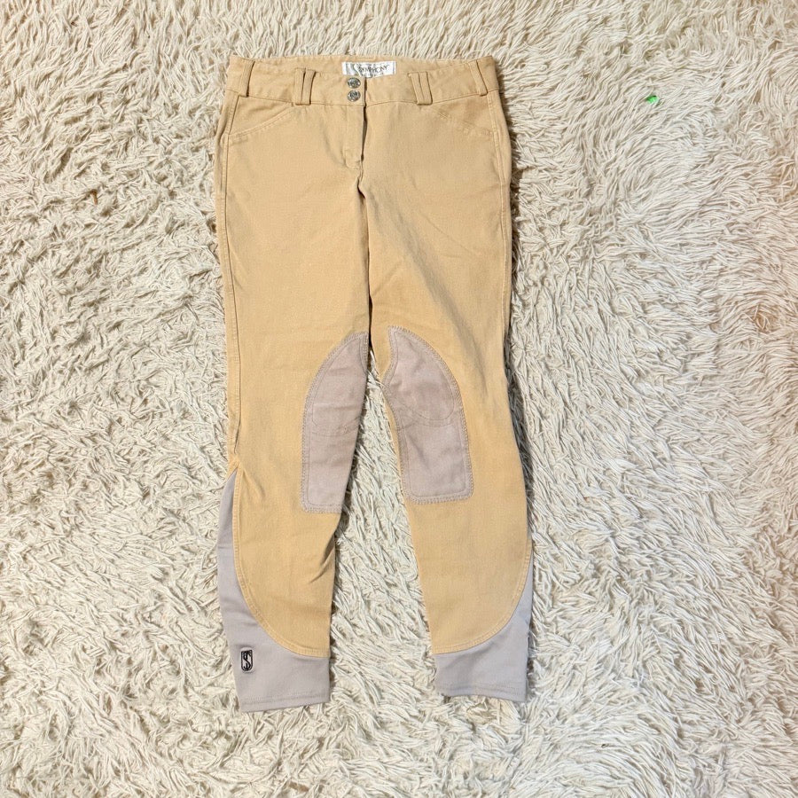 Women’s Size 28L Tan Tredstep Knee Patch Horseback Riding Breeches. Good Cond.