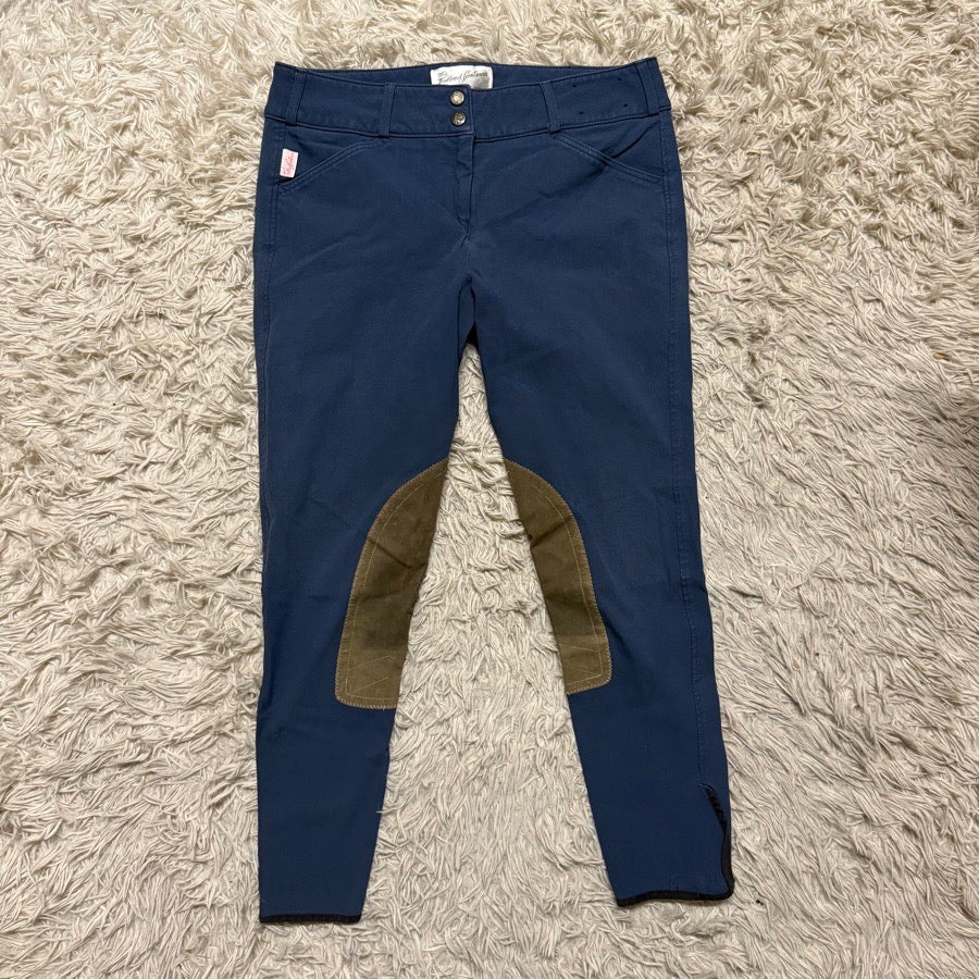 Women’s Size 30 Navy Tailored Sportsman Knee Patch Horseback Riding Breeches