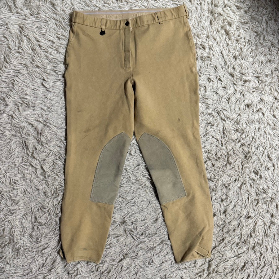 Women’s Size 32 Tan On Course Knee Patch Horseback Riding Breeches
