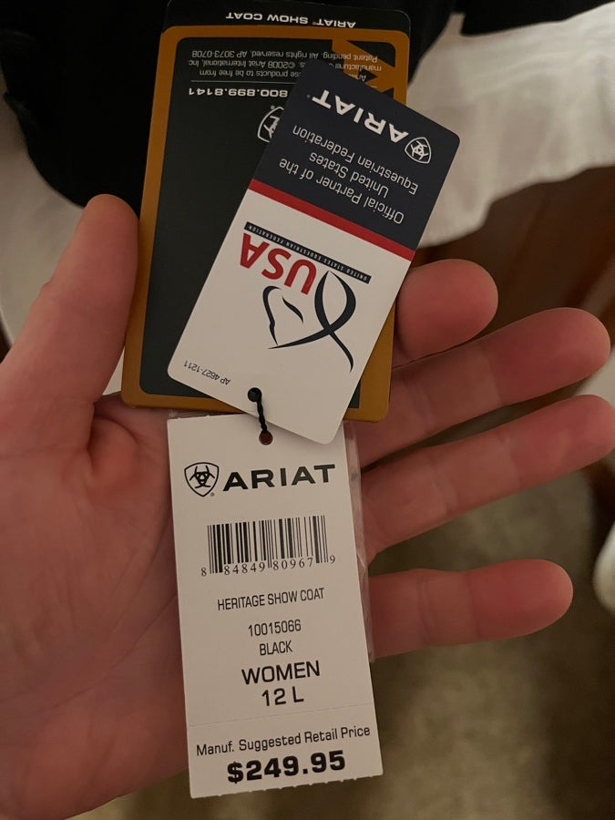 ARIAT NWT Ariat Heritage Coat 6L black (hard to find!) (6)