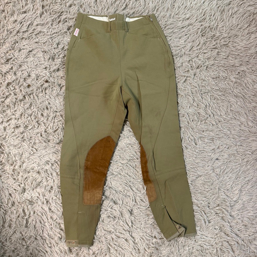 Women’s Size 24 Tan Tailored Sportsman Knee Patch Horseback Riding Breeches