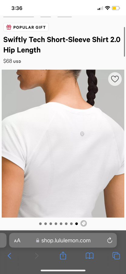 LULULEMON Lululemon white swiftly tech