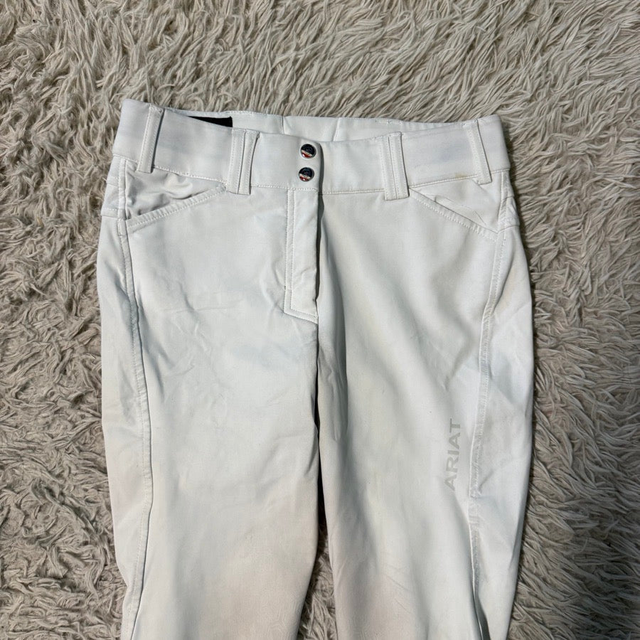 Women’s Size 24 White Ariat Knee Patch Horseback Riding Breeches