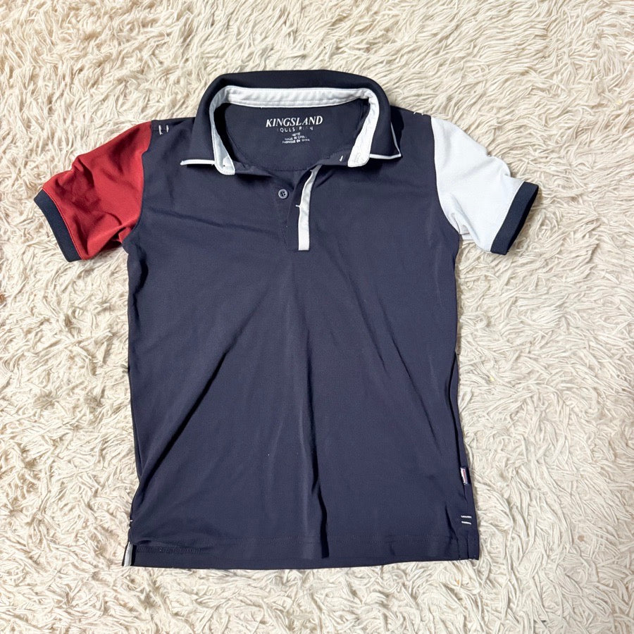 KINGSLAND Child’s Size 146/152 Black Kingsland Short Sleeve Horseback Riding Polo Shirt