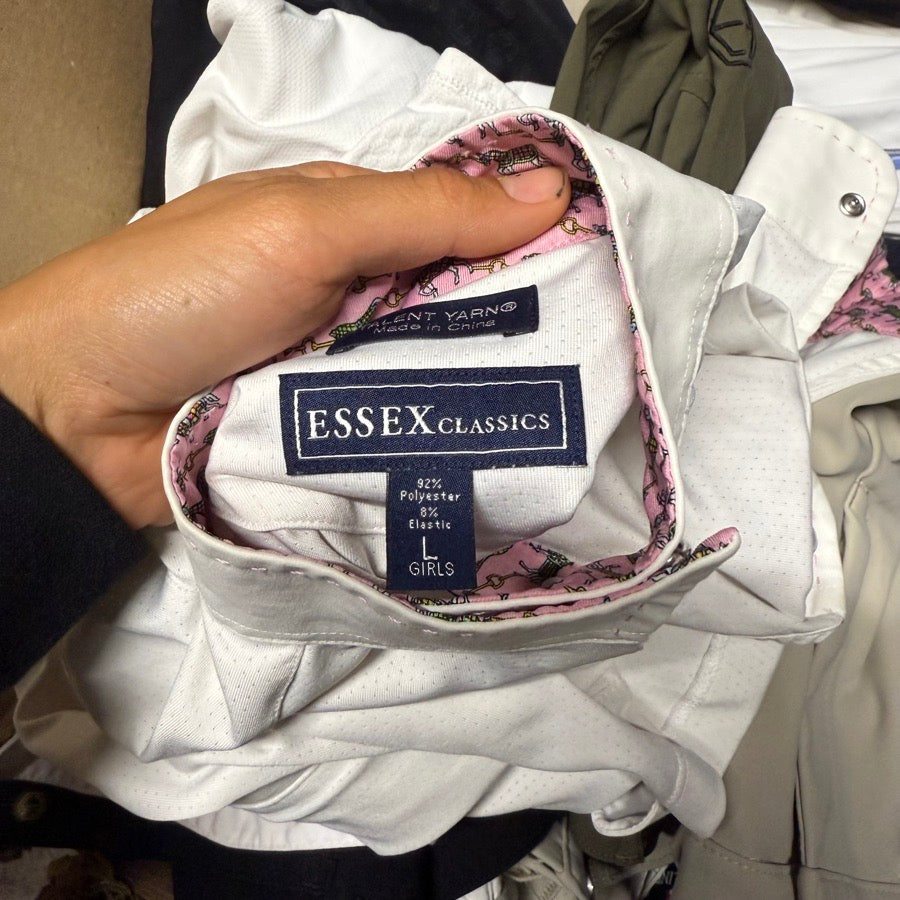ESSEX CLASSICS Girl’s Large White Essex Classics Long Sleeve Horseback Riding Show Shirt (2)