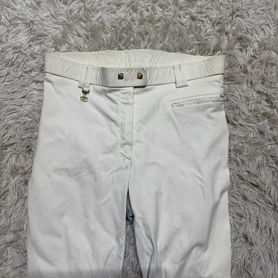 Women’s Size 26L White Golden Dress Full Seat Horseback Riding Breeches
