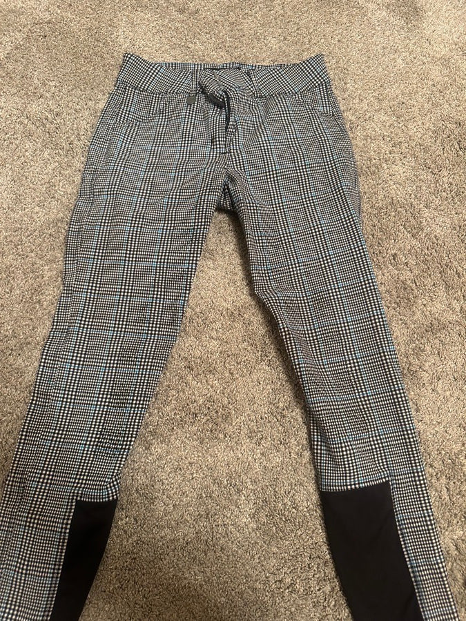 blue and black plaid full seat grand prix breeches!