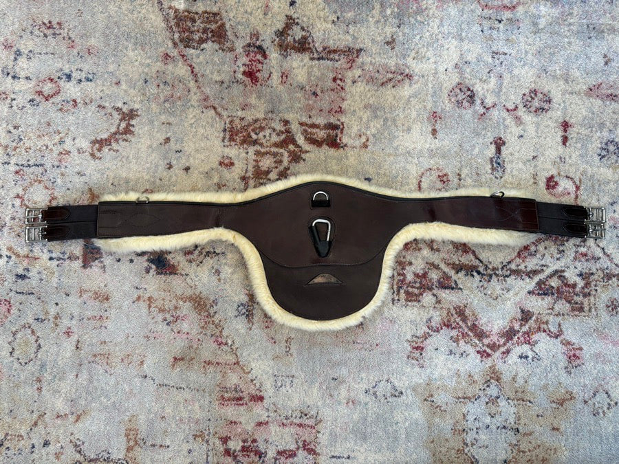 EQUILINE Equiline Leather Belly Guard Girth w/ Sheepskin Liner