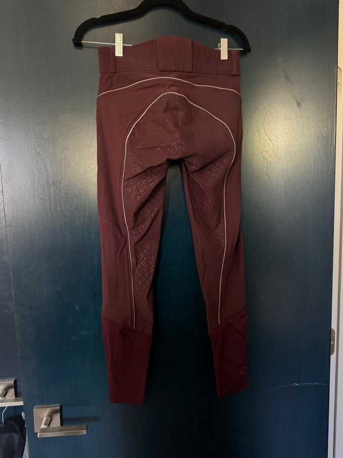 HORZE Horze Burgundy Breeches with grey piping US 24 (2)