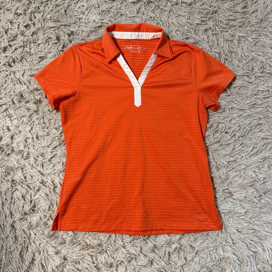 Other Women’s Small Orange Lady Hagen Short Sleeve Activewear Golf Polo Shirt. Good Co