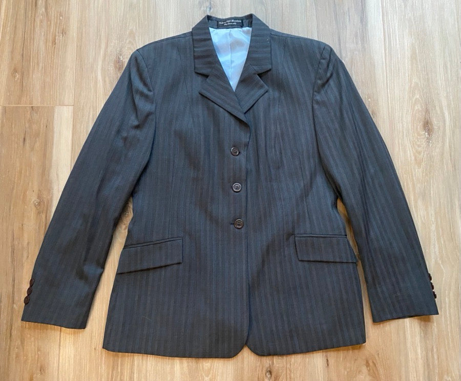 RJ CLASSICS RJ Classics Gray with Blue Pin Stripes Show Coat