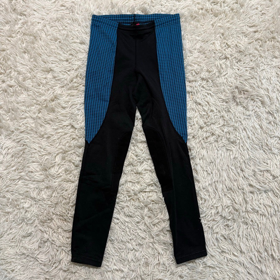 Girl’s XL Blue/Black Kerrits Knee Patch Horseback Riding Tights Breeches