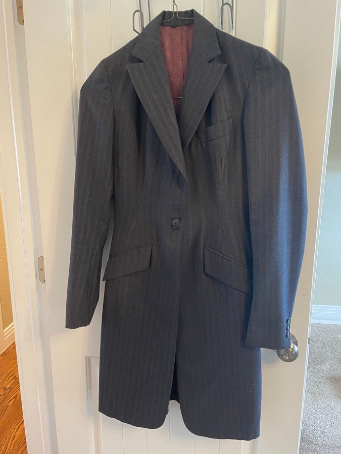 OTHER Grey and Red Pin Stripe Women’s Saddle Seat Suit