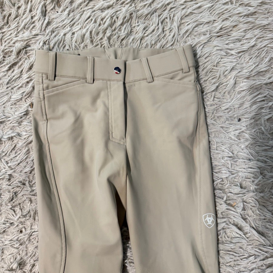 Girl’s Size 12 Tan Ariat Knee Patch Horseback Riding Breeches