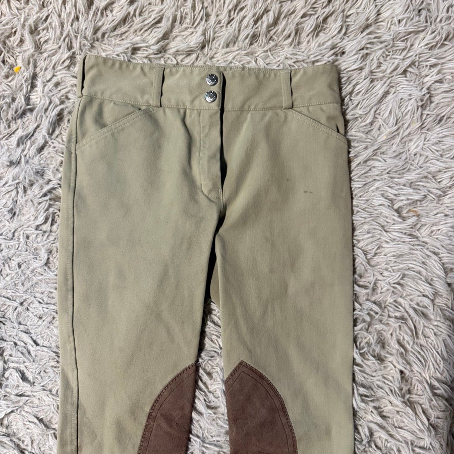 Girl’s Size 12 Tan Dover Knee Patch Horseback Riding Jodphur Breeches