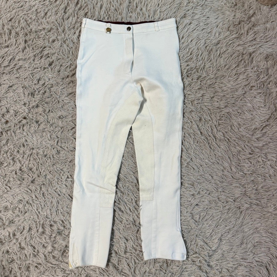 Women’s Size 28 White On Course Full Seat Horseback Riding Breeches. Good Cond.—