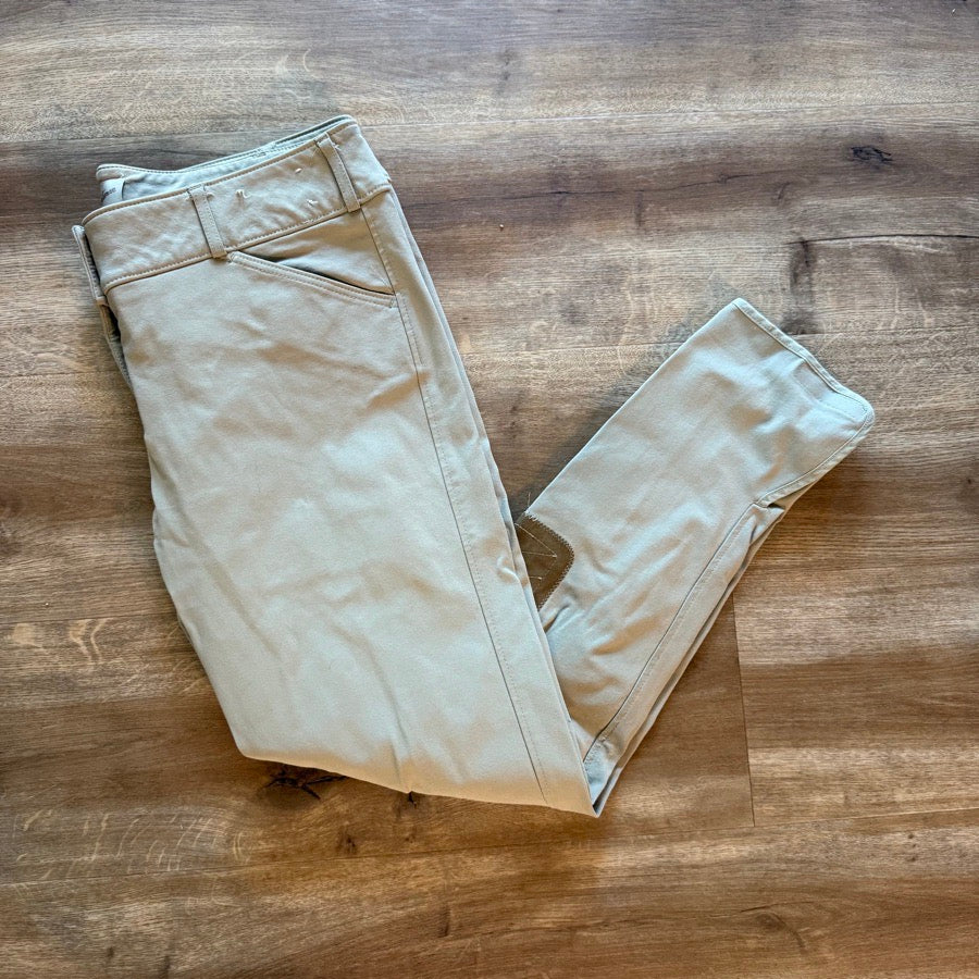 Women’s Tan Tailored Sportsman Knee Patch Horseback Riding Breeches. Good Cond.