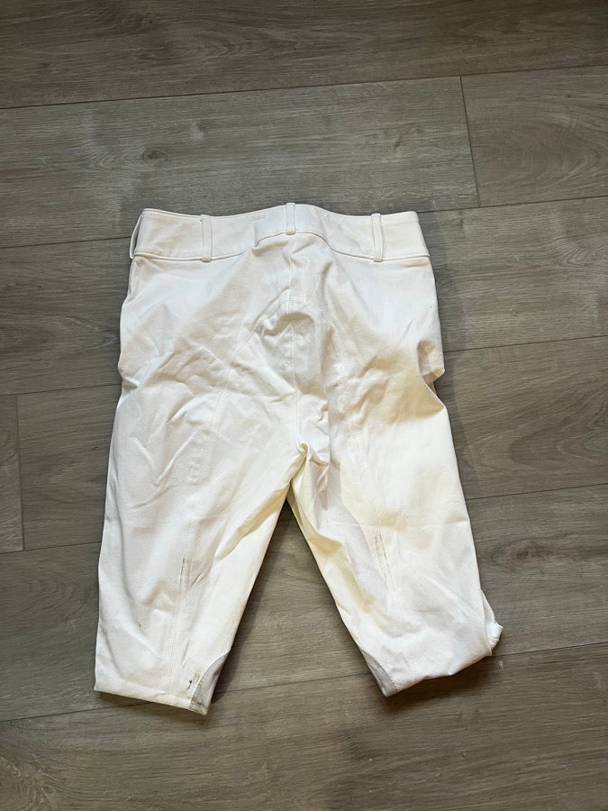 Tailored Sportsman White Knee Patch Breeches Size 26