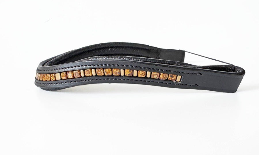 OTHER Brown & Gold Beaded Browband (3)