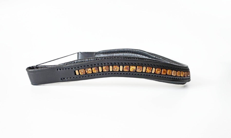 OTHER Brown & Gold Beaded Browband (4)