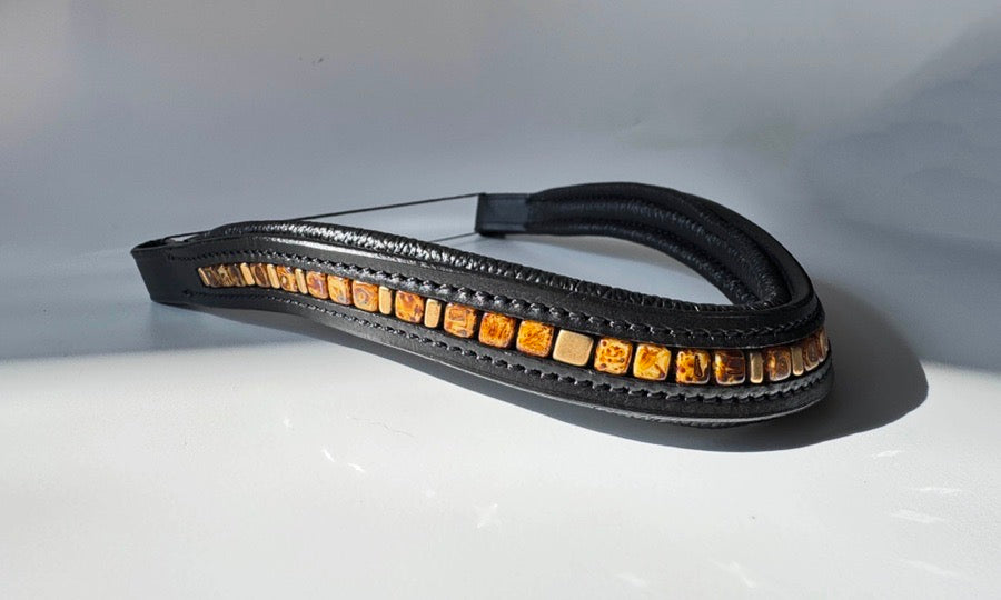 OTHER Brown & Gold Beaded Browband (6)