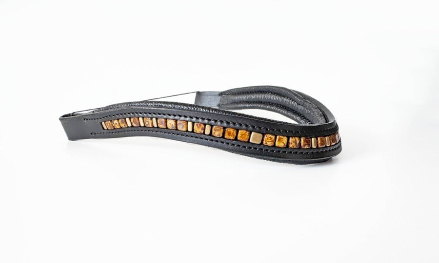 OTHER Brown & Gold Beaded Browband
