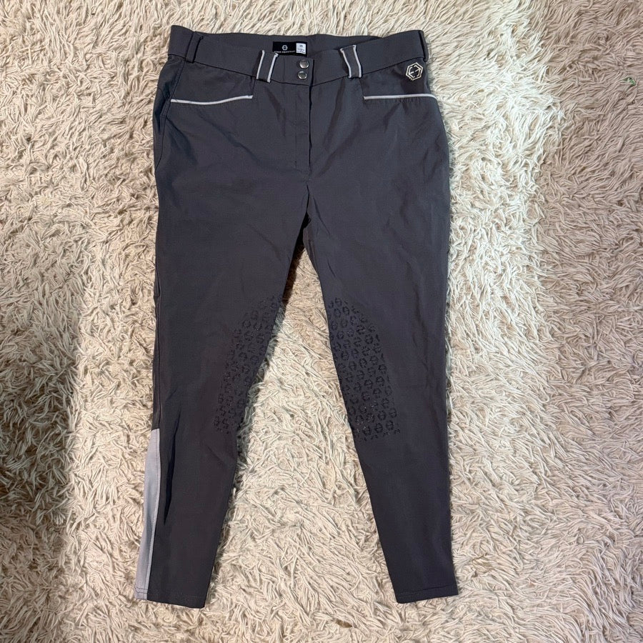 Women’s Size 36 Grey Ethos Equestrian Knee Patch Horseback Riding Breeches