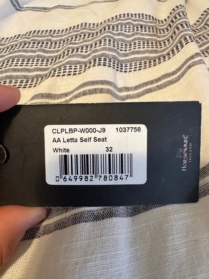 NWT AA Letta Self Seat white knee patch breech size 32R