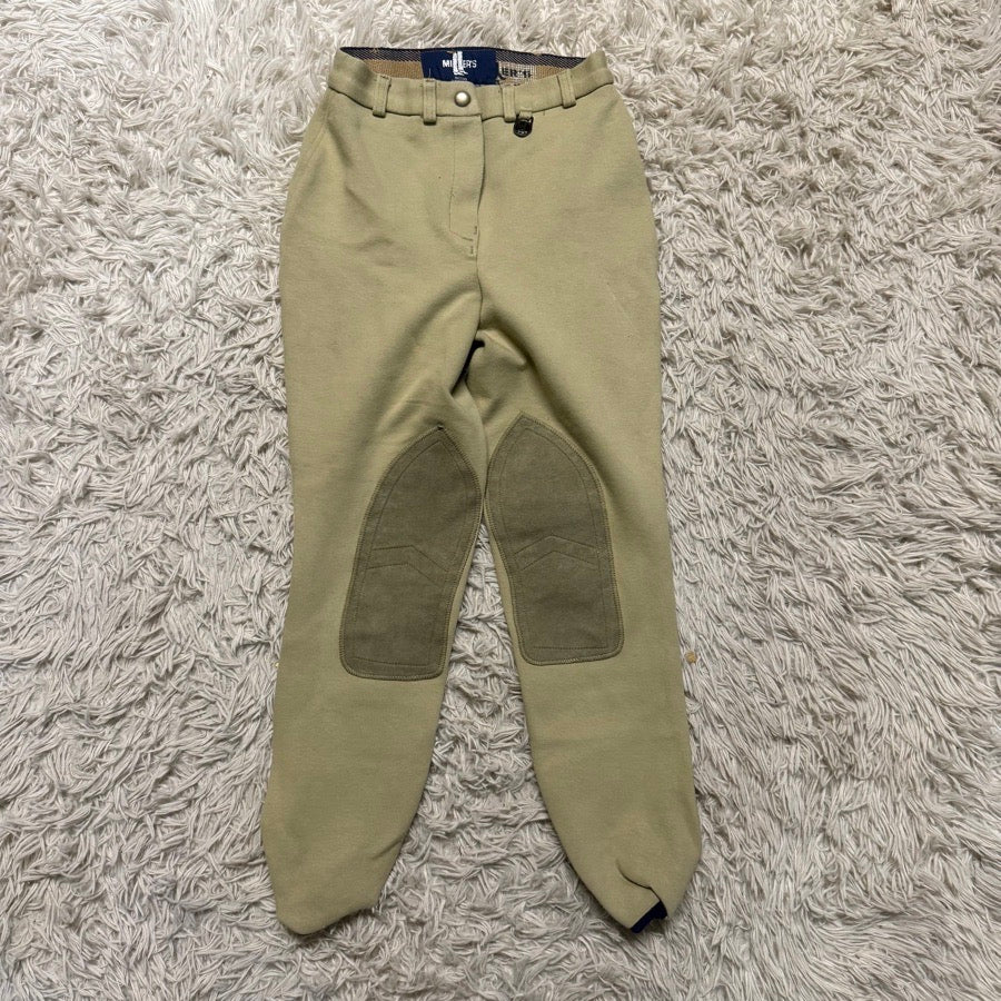 Women’s Size 24 Tan Miller’s Knee Patch Horseback Riding Breeches. Good Cond.