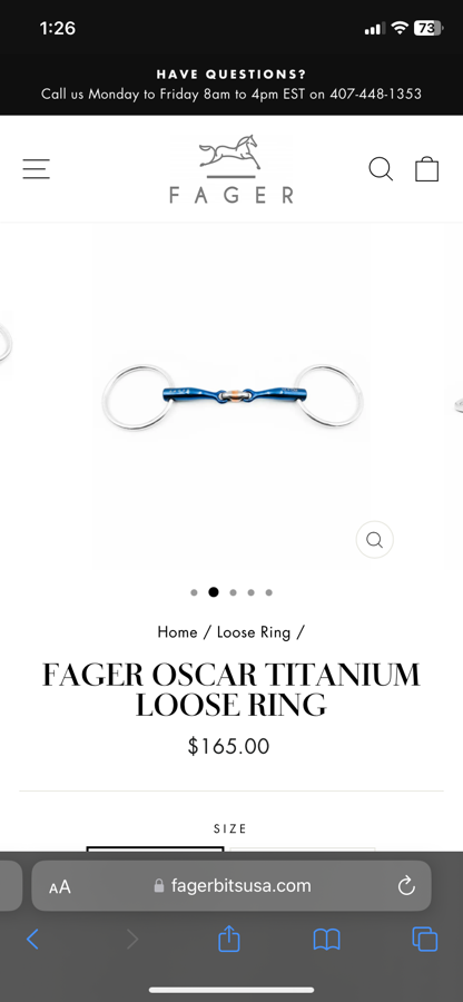 FAGER Fager Bit snaffle