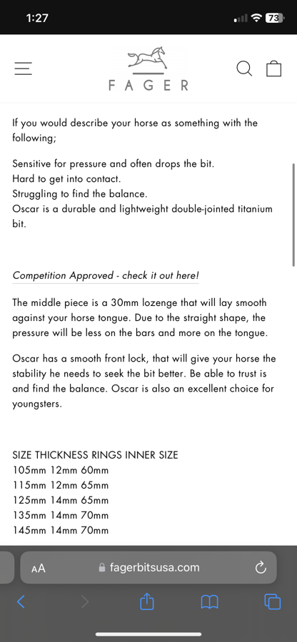 FAGER Fager Bit snaffle (4)