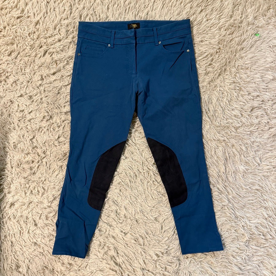 Women’s Size 34 Blue Le Fash Knee Patch Horseback Riding Breeches