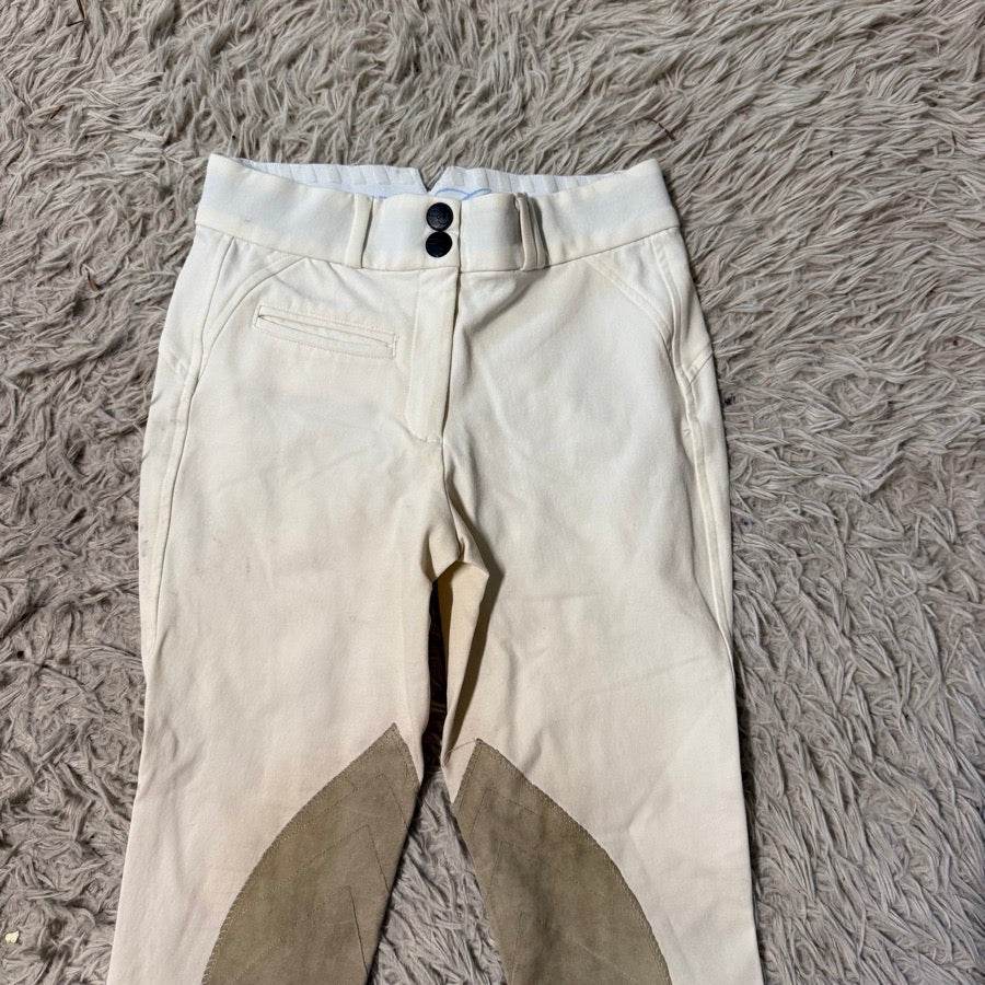 Women’s Size 24 White Callidae Knee Patch Horseback Riding Breeches