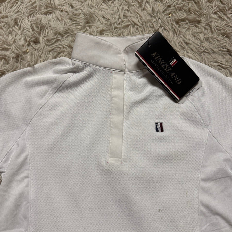 KINGSLAND New Child Size 146/152 White Kingsland Short Sleeve Horseback Riding Show Shirt (2)