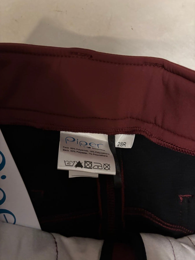 PIPER BY SMARTPAK Smartpak Piper Winter Essential Breeches NWT 28R Merlot Equestrian Riding Pants (2)