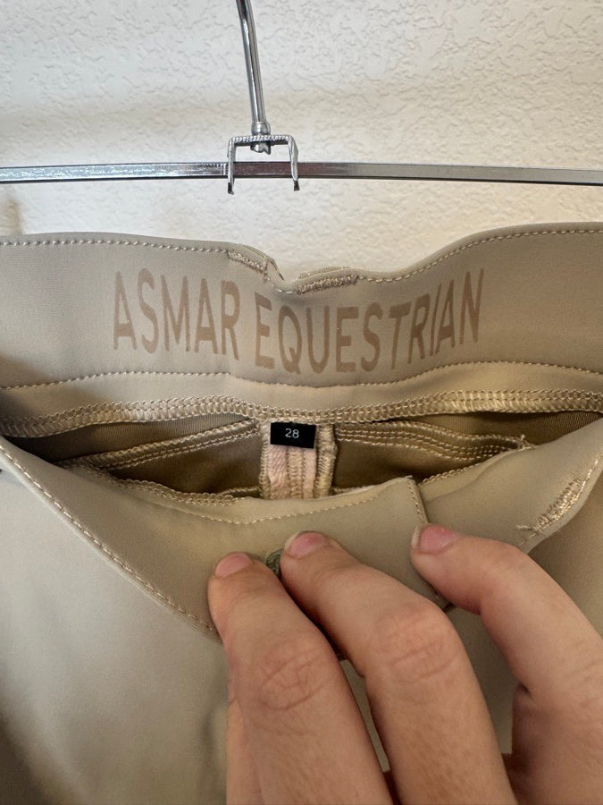 Size 28: Tan Asmar Equestrian Knee Patch Breech