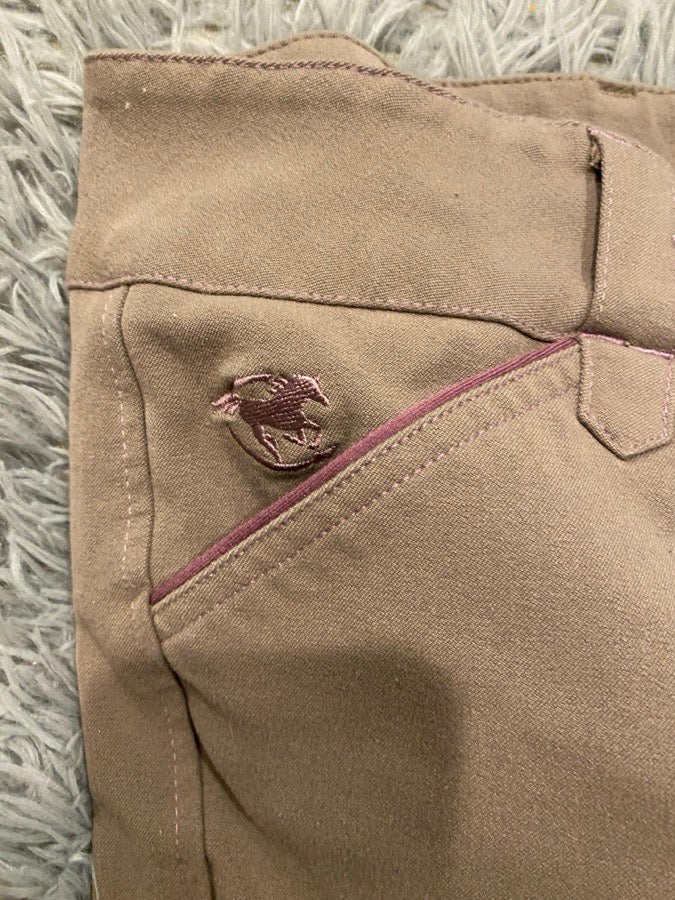 light brown with purple lining Piper breeches