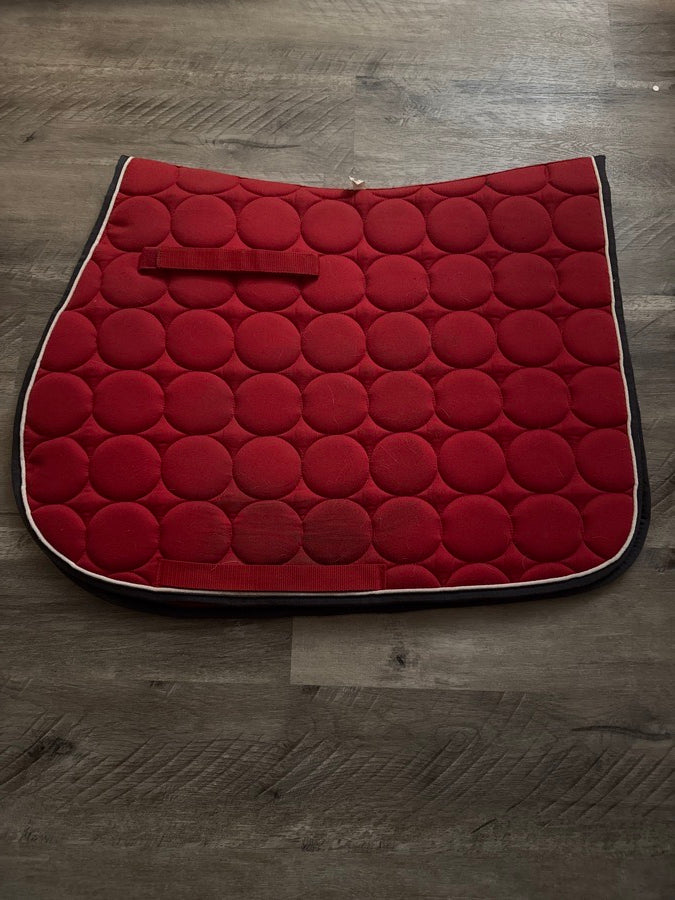 ROMA red with navy & white trim saddle pad
