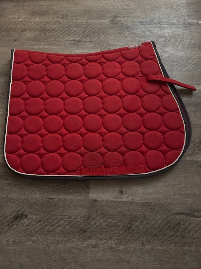 ROMA red with navy & white trim saddle pad (2)