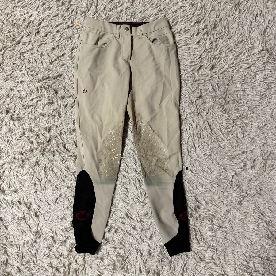 Women’s Size IT38 Tan Cavalleria Toscana Knee Patch Horseback Riding Breechesy