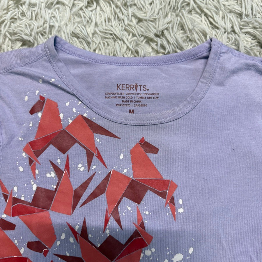 KERRITS Child’s Medium Purple Kerrits Short Sleeve Horseback Riding Equestrian T-Shirt (2)