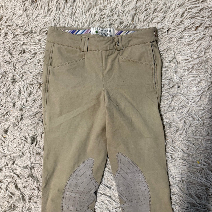 Women’s Size 24 Tan Tredstep Knee Patch Horseback Riding Breeches. Good Cond.