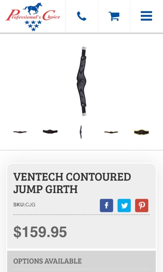 PROFESSIONAL'S CHOICE Professionals Choice Ventech Contoured Jump Girth (2)