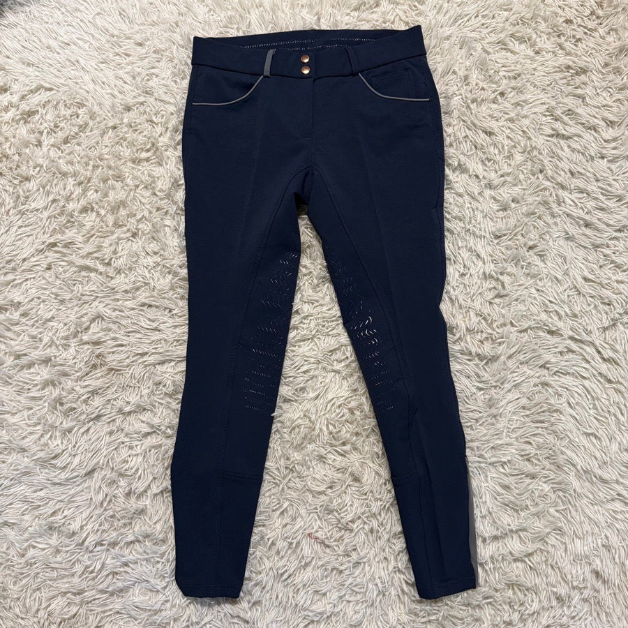 Women’s Size 30 Navy Unbranded Knee Patch Horseback Riding Breeches. Good Cond.